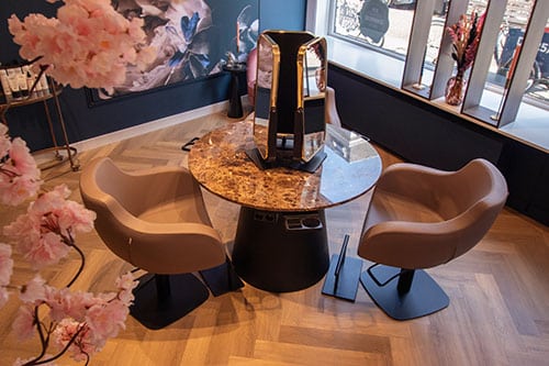 Salongedeelte van onze hairextensions salon in Den Haag